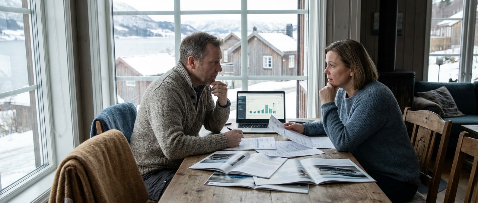 Person sammenligner ulike billån før kjøp av bil