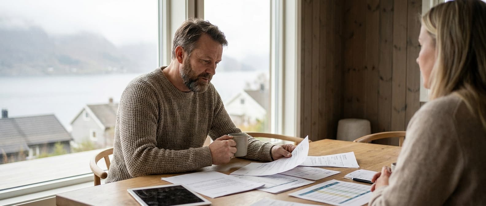 Person sammenligner rentetilbud på billån