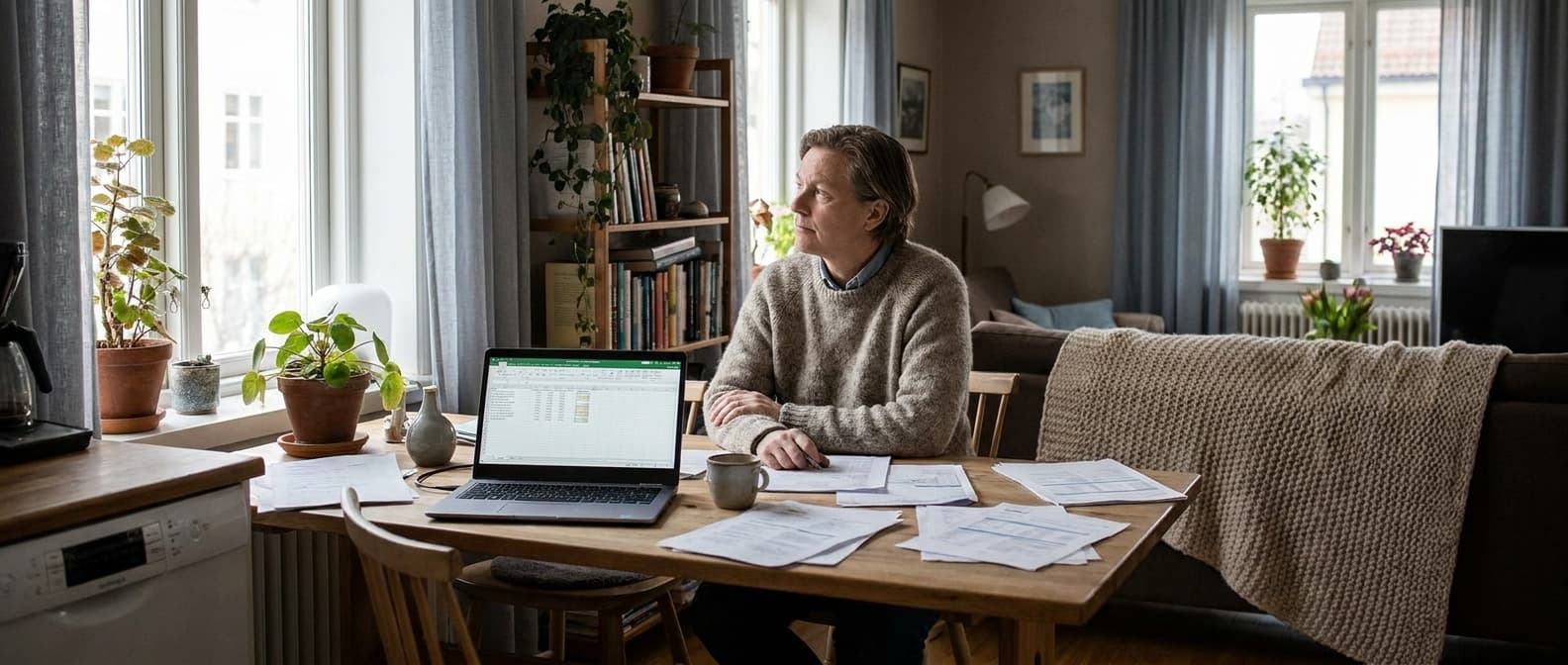 Person som vurderer økonomiske valg og rentebinding