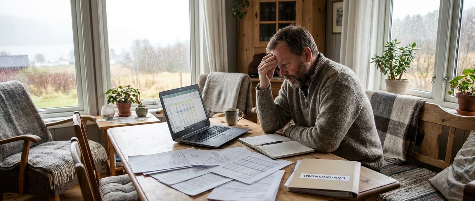 Person som vurderer økonomi ved raske lånevalg