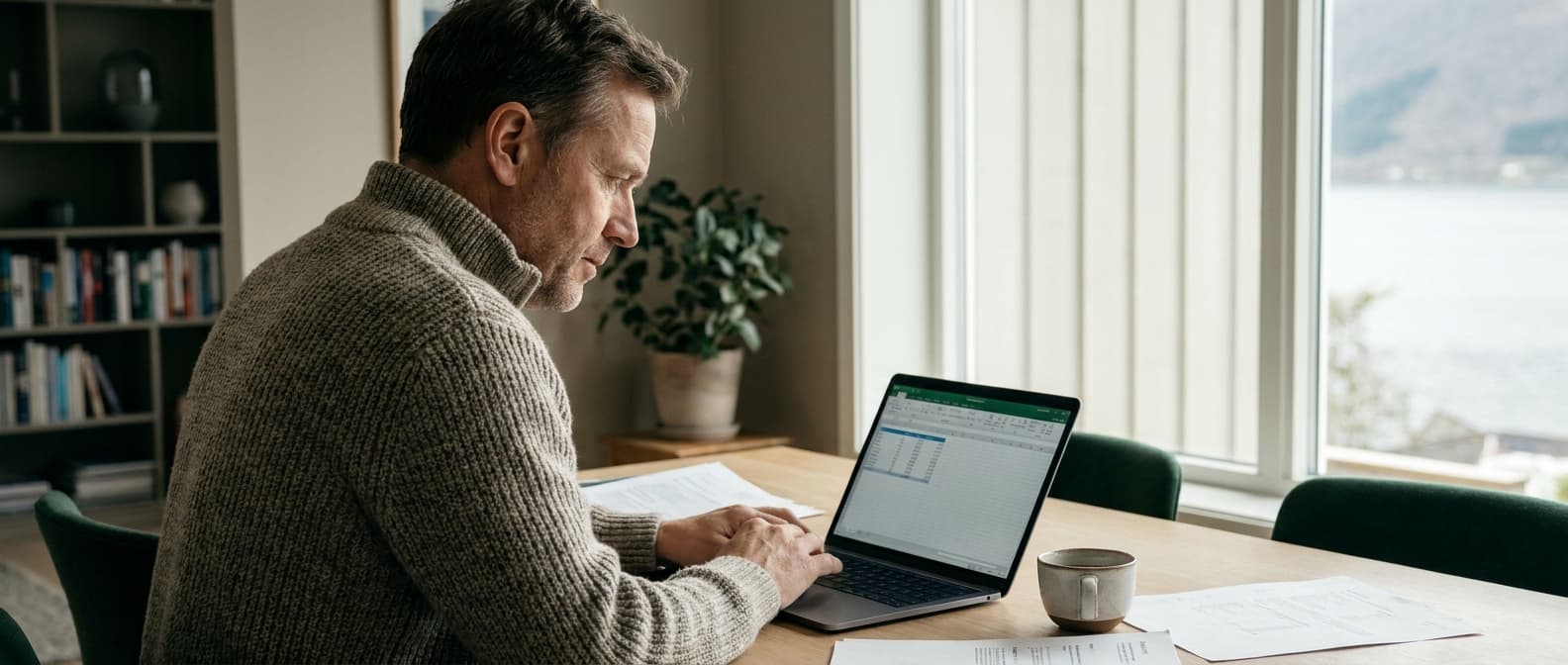 Person vurderer plassering av stort sparebeløp