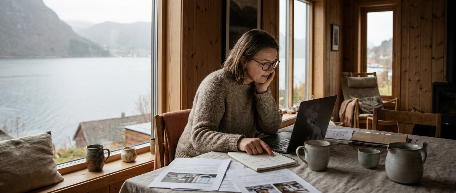 Person bruker sjekkliste for valg av høyrentekonto