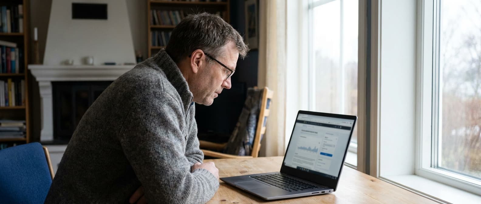 Person vurderer egen kredittscore og økonomisk profil