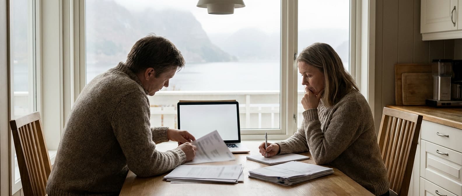 Person som lærer om refinansiering på laptop