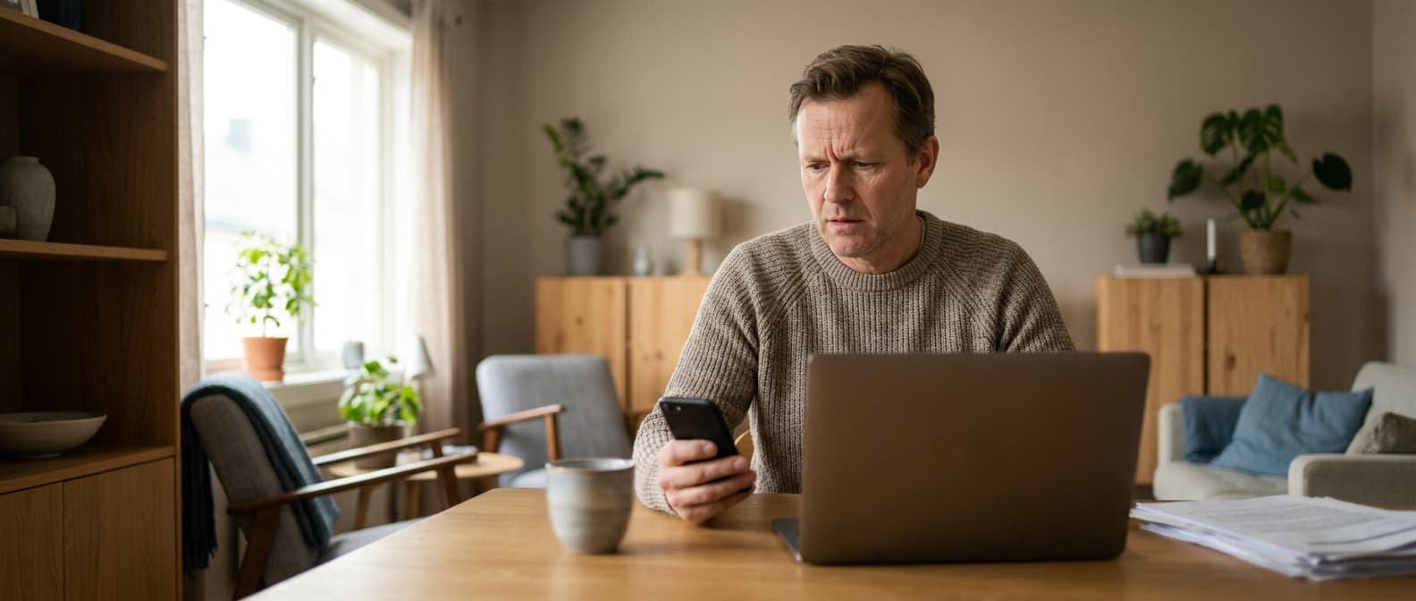 Person ser på lånetilbud på laptop
