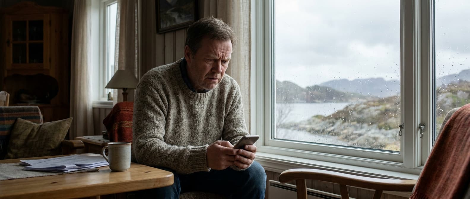 Person vurderer raskt smålån på mobil